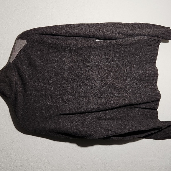 J Crew Sweater Mens Size L Lambs Wool Argyle Sweater Gray Tan - Picture 3 of 10